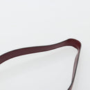 CELINE Circle Shoulder Bag Leather Bordeaux Gold Auth 181718-8