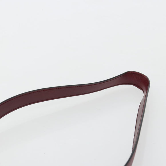CELINE Circle Shoulder Bag Leather Bordeaux Gold Auth 181718