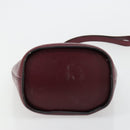 CELINE Circle Shoulder Bag Leather Bordeaux Gold Auth 181718-5