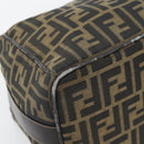 FENDI Zucca Canvas Vanity Hand Bag Black Brown Auth 181720-14