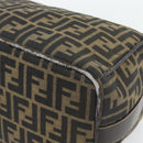FENDI Zucca Canvas Vanity Hand Bag Black Brown Auth 181720-15