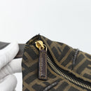 FENDI Zucca Canvas Vanity Hand Bag Black Brown Auth 181720-9