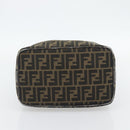 FENDI Zucca Canvas Vanity Hand Bag Black Brown Auth 181720-5