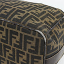 FENDI Zucca Canvas Vanity Hand Bag Black Brown Auth 181720-8