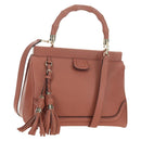 GUCCI Bamboo Handtas Leer 2way Roze Goud 308385 Auth 181722V-1