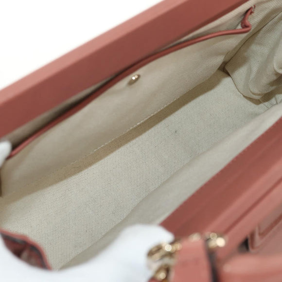 GUCCI Bamboo Handtas Leer 2way Roze Goud 308385 Auth 181722V