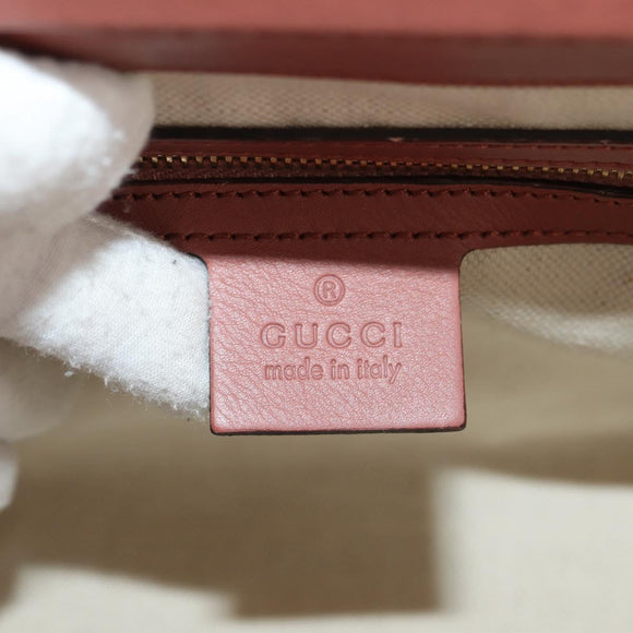 GUCCI Bamboo Handtas Leer 2way Roze Goud 308385 Auth 181722V