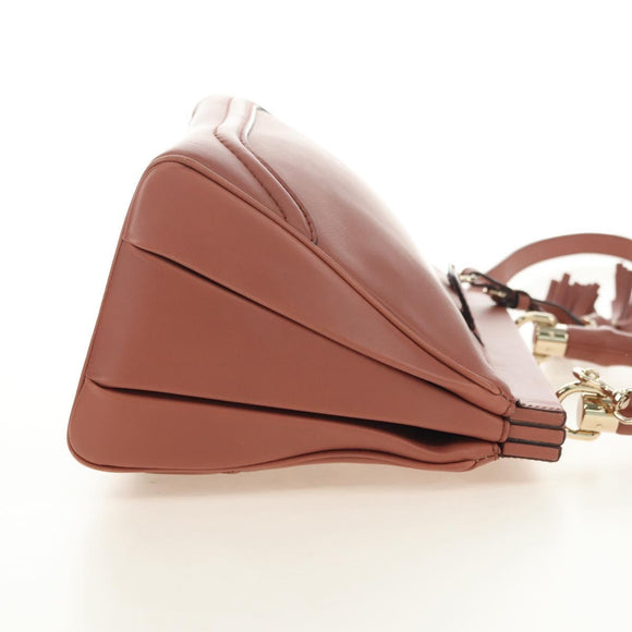 GUCCI Bamboo Handtas Leer 2way Roze Goud 308385 Auth 181722V