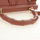 GUCCI Bamboo Handtas Leer 2way Roze Goud 308385 Auth 181722V-7