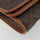 CELINE Macadam Canvas Shoulder Bag PVC Leather Brown Gold Auth 181724-14