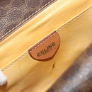 CELINE Macadam Canvas Shoulder Bag PVC Leather Brown Gold Auth 181724-18
