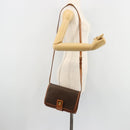 CELINE Macadam Canvas Shoulder Bag PVC Leather Brown Gold Auth 181724-23