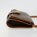 CELINE Macadam Canvas Shoulder Bag PVC Leather Brown Gold Auth 181724-3