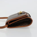 CELINE Macadam Canvas Shoulder Bag PVC Leather Brown Gold Auth 181724-4