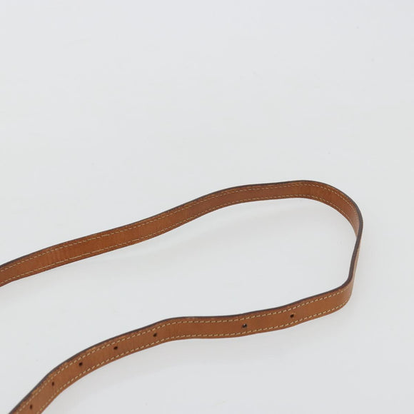 CELINE Macadam Canvas Shoulder Bag PVC Leather Brown Gold Auth 181724