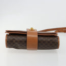 CELINE Macadam Canvas Shoulder Bag PVC Leather Brown Gold Auth 181724-5