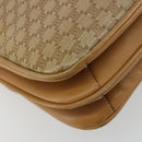 CELINE Macadam Canvas Shoulder Bag PVC Beige Gold Auth 181725-16