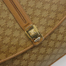 CELINE Macadam Canvas Shoulder Bag PVC Beige Gold Auth 181725-17