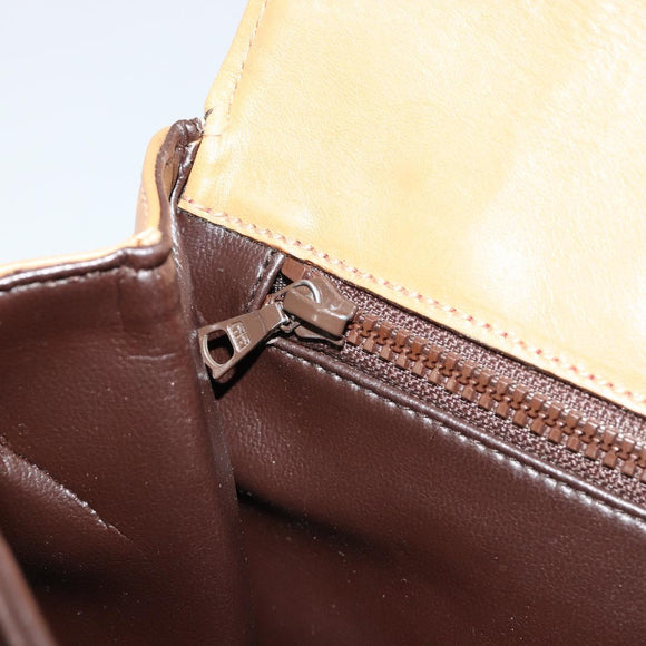 CELINE Macadam Canvas Shoulder Bag PVC Beige Gold Auth 181725