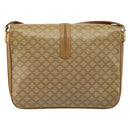 CELINE Macadam Canvas Shoulder Bag PVC Beige Gold Auth 181725-2