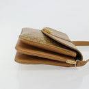 CELINE Macadam Canvas Shoulder Bag PVC Beige Gold Auth 181725-3