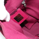 FENDI Mamma Baguette Schultertasche Jersey Lila Silber Auth 181726-15