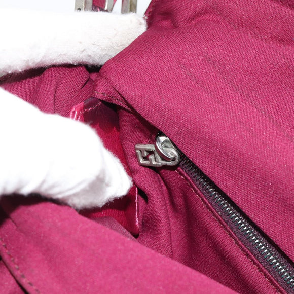 FENDI Mamma Baguette Schultertasche Jersey Lila Silber Auth 181726