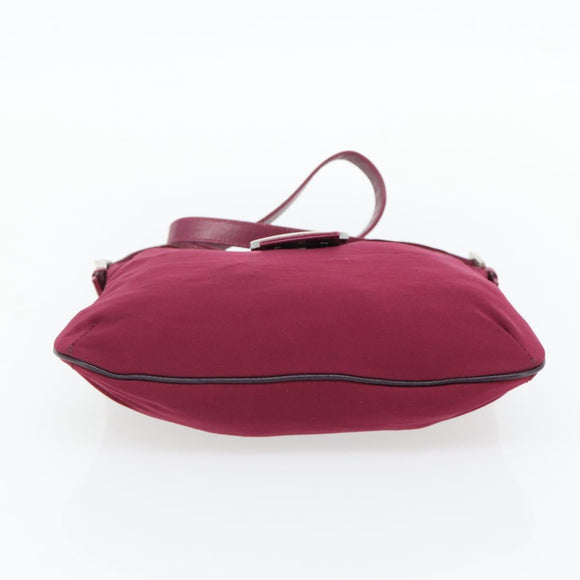 FENDI Mamma Baguette Schultertasche Jersey Lila Silber Auth 181726