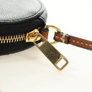 CELINE Macadam Canvas Triomphe Shoulder Pouch PVC Black Gold Auth 181733M-9