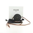 CELINE Macadam Canvas Triomphe Shoulder Pouch PVC Black Gold Auth 181733M-12