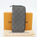 LOUIS VUITTON Monogram Shadow Zippy Wallet Vertical Gray M81384 LV Auth 181734A-12