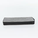 LOUIS VUITTON Monogram Shadow Zippy Wallet Vertical Gray M81384 LV Auth 181734A-3