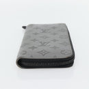 LOUIS VUITTON Monogram Shadow Zippy Wallet Vertical Gray M81384 LV Auth 181734A-6