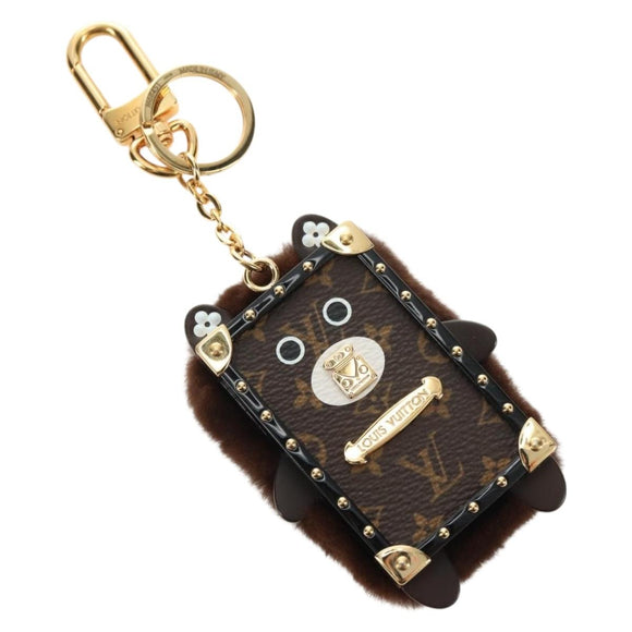 LOUIS VUITTON Monogram Bijoux Sack Wild Fur Key Holder M68451 LV Auth 181735M