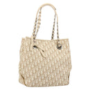 Christian Dior Trotter Canvas Chain Romantic Bag PVC Pink Silver Auth 181736-1