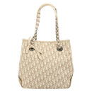 Christian Dior Trotter Canvas Chain Romantic Bag PVC Pink Silver Auth 181736-13