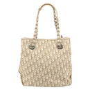 Christian Dior Trotter Canvas Chain Romantic Bag PVC Pink Silver Auth 181736-2