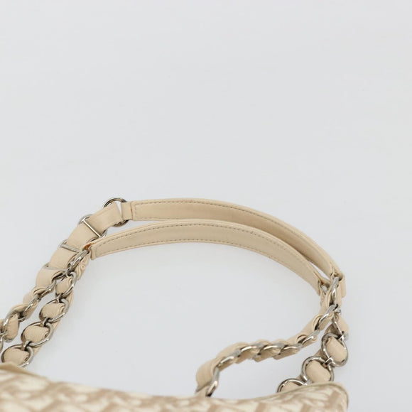 Christian Dior Trotter Canvas Chain Romantic Bag PVC Pink Silver Auth 181736