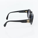 CHANEL COCO Mark Zonnebril kunststof Zwart CC Auth 181746-3