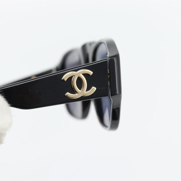 CHANEL COCO Mark Zonnebril kunststof Zwart CC Auth 181746