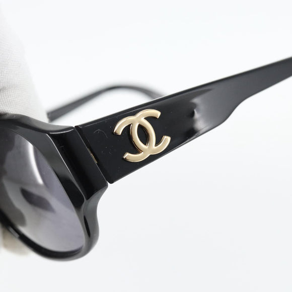 CHANEL COCO Mark Zonnebril kunststof Zwart CC Auth 181746