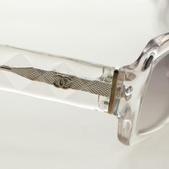 CHANEL COCO Mark Zonnebril kunststof Transparant CC Auth 181748M