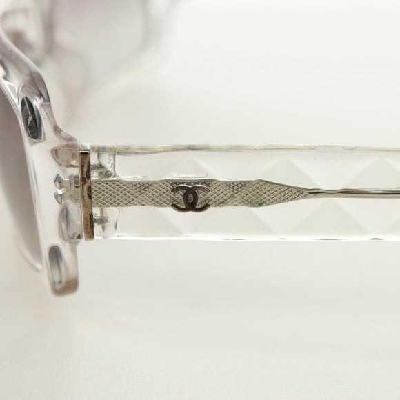 CHANEL COCO Mark Zonnebril kunststof Transparant CC Auth 181748M