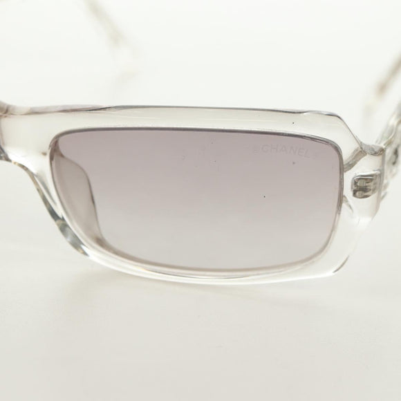 CHANEL COCO Mark Zonnebril kunststof Transparant CC Auth 181748M