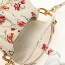 Christian Dior Saddle Shoulder Bag Leather 2way White Gold Auth 181753SAM-20