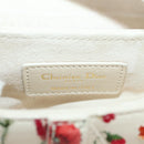 Christian Dior Saddle Shoulder Bag Leather 2way White Gold Auth 181753SAM-21
