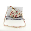 Christian Dior Saddle Shoulder Bag Leather 2way White Gold Auth 181753SAM-27