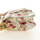 Christian Dior Saddle Shoulder Bag Leather 2way White Gold Auth 181753SAM-4