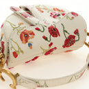 Christian Dior Saddle Shoulder Bag Leather 2way White Gold Auth 181753SAM-6
