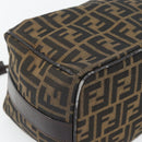 FENDI Zucca Canvas Vanity Handtasche Schwarz Braun Auth 181755-14
